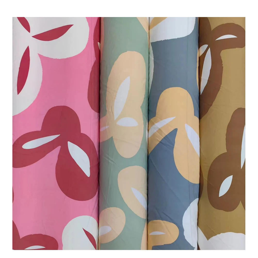 Super cheap 120gsm woven 4-way 75D 100D polyester spandex printed four 4 way stretch fabric for dress