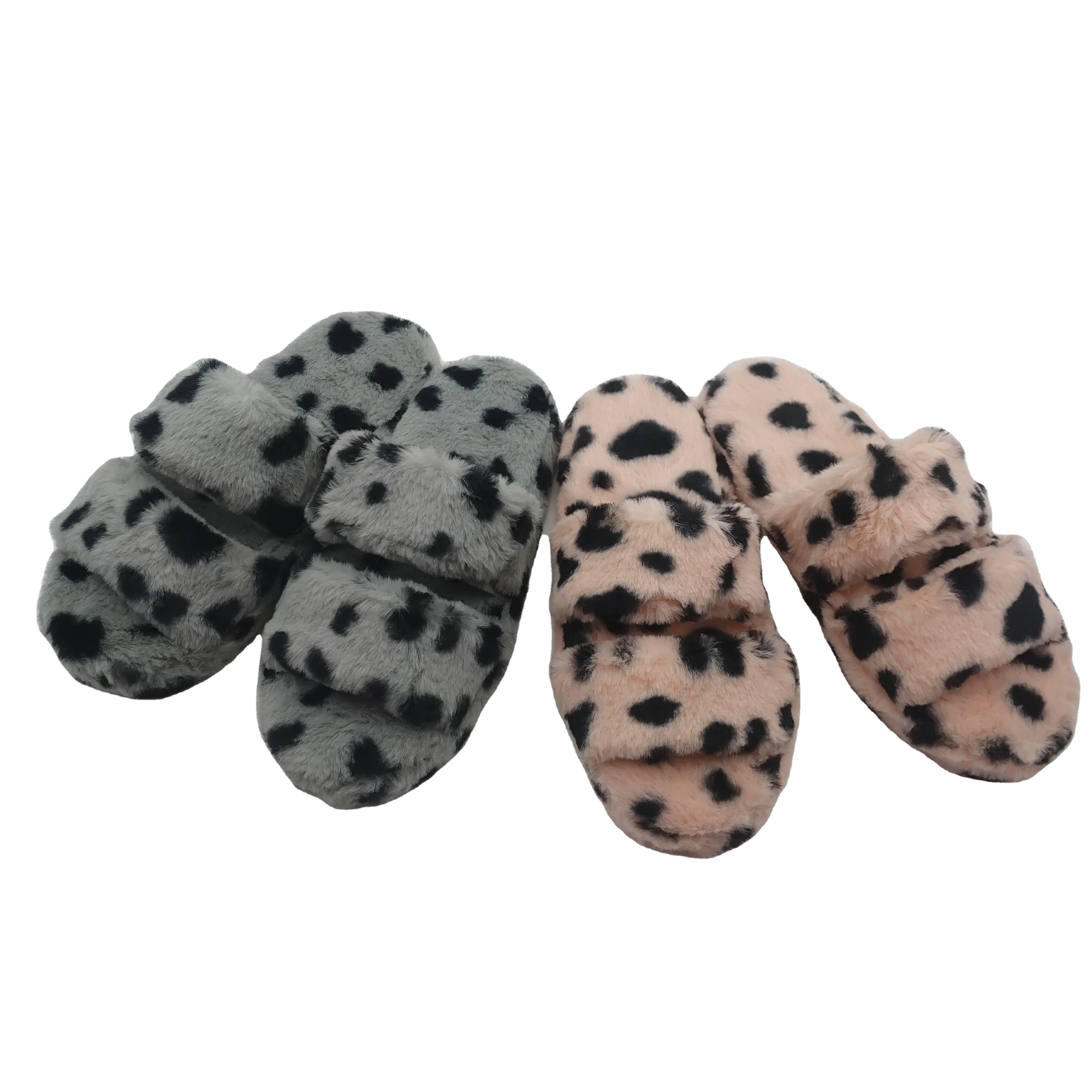Fur fluffy indoor house slippers bedroom slippers indoor wholesale plush slipper faux fur