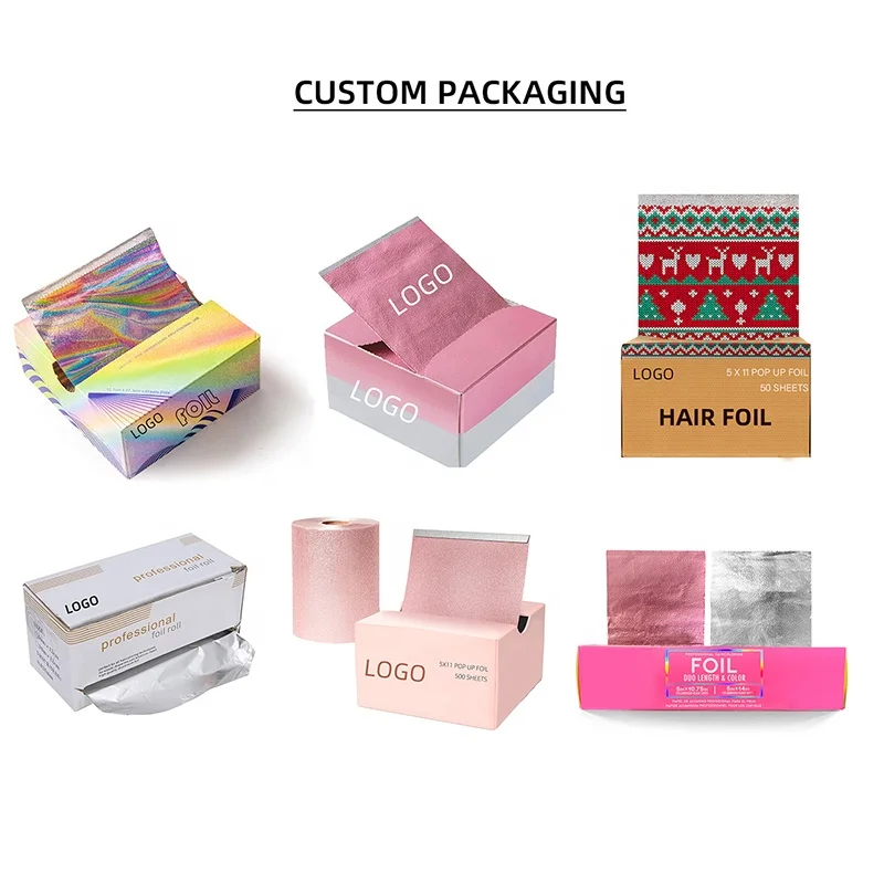 new design factory 13 MIC, 15 MIC, 20 MIC smooth roll form aluminum customized colors hair foil salon smooth easy to order