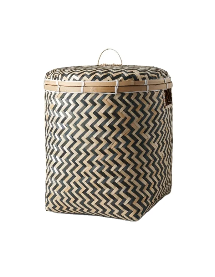 Low cost decorative item bamboo car waste basket multi-functional office green bamboo ethnic basket