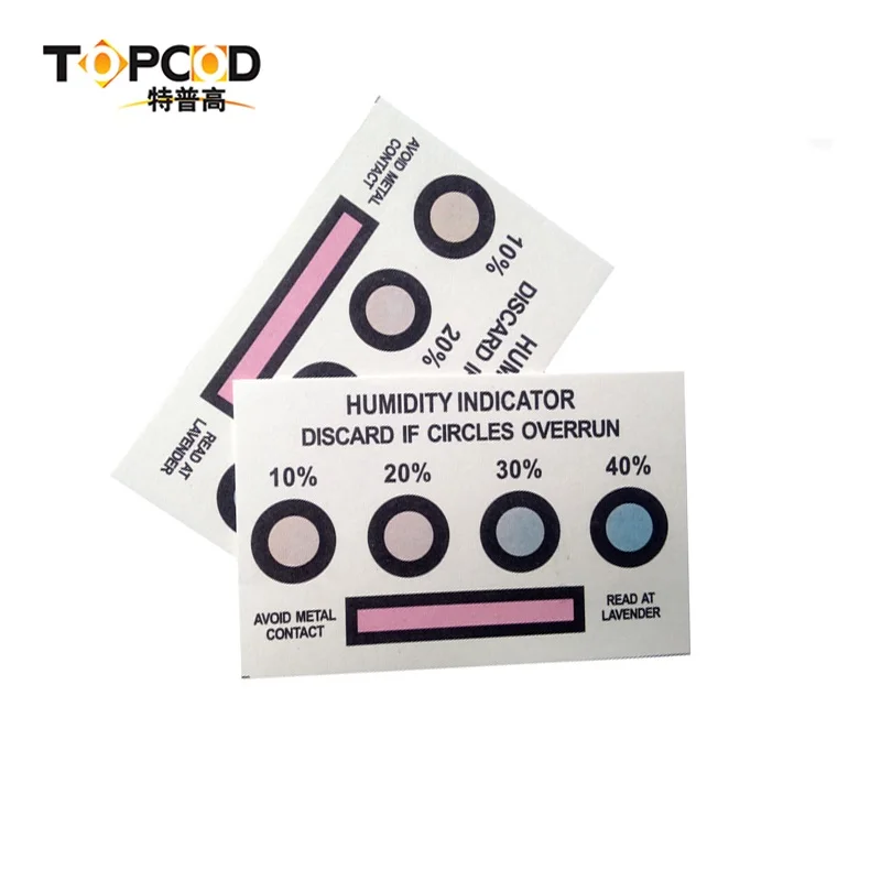 Various Dots Humidity Indicator Card Cobalt Dichloride Free Series for Electronic Goods