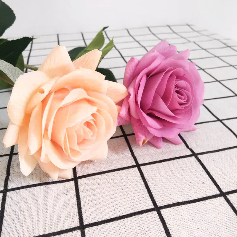 IFG open heads real touch single stem rose flower