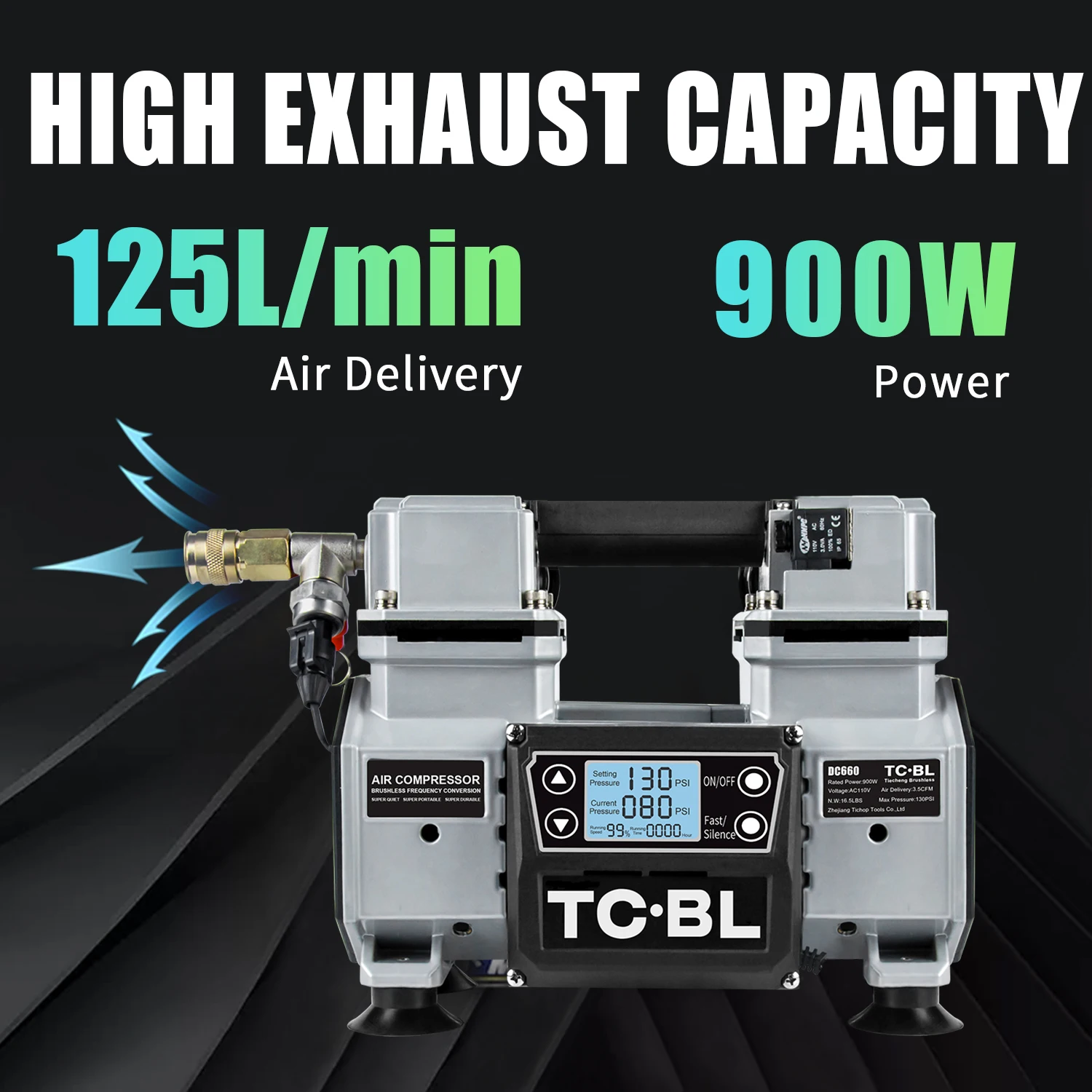 110V/220V Mini Air Compressor Portable 2 hp Tankless Air Compressor