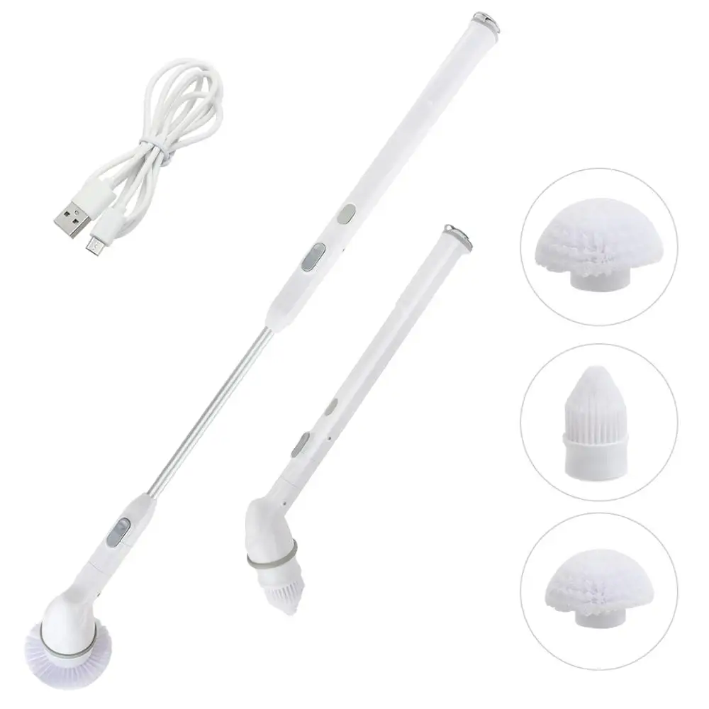 Multi-functional Wireless Electric Spin Scrubber  Cleaning Brush Long Handle Bathroom Floor Toilet Cleaning Tool rechargeable
