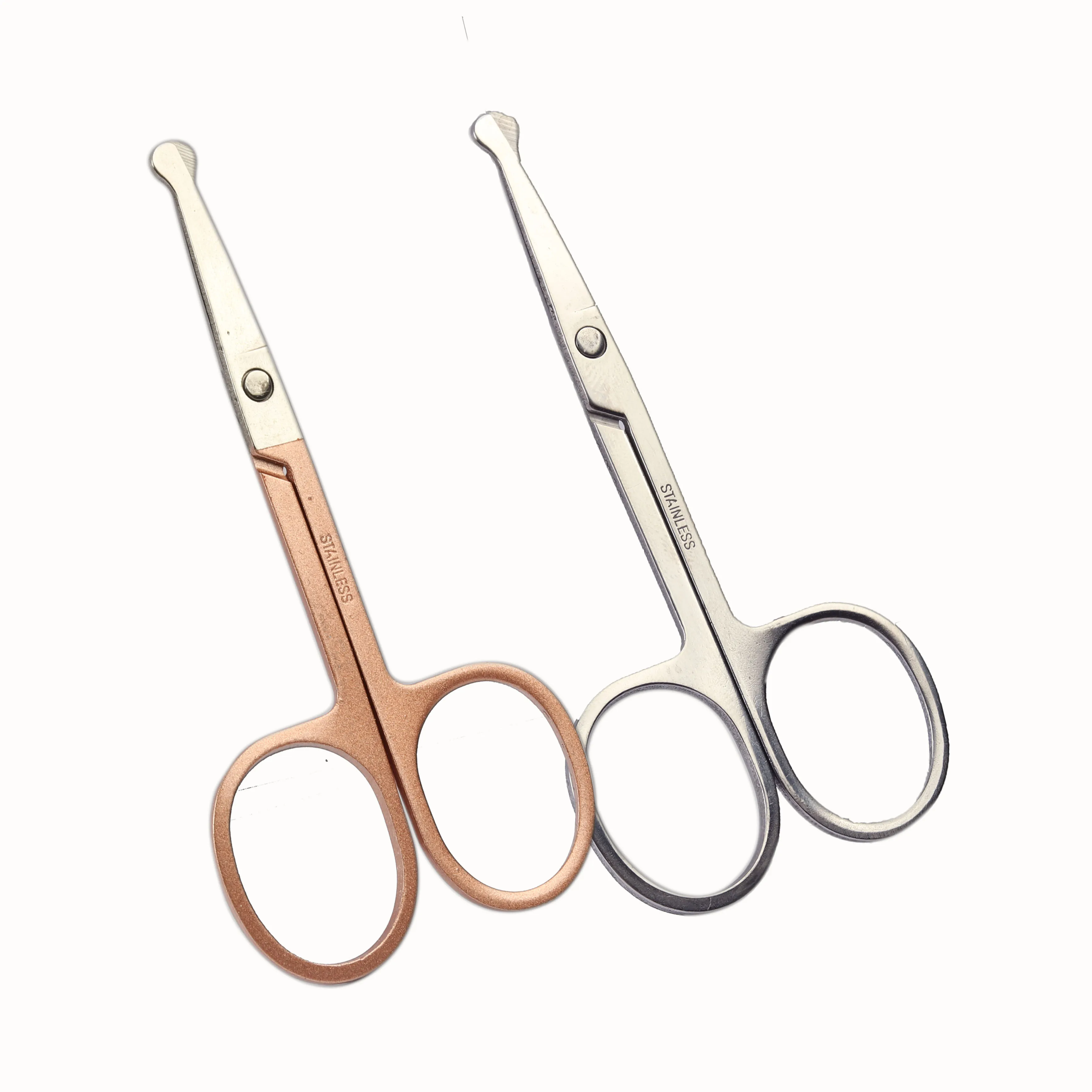 Stainless Steel Rounded Nose Hair Trimmer Safety Scissors Eyebrow Scissor with Round Tip For Cosmetic Trimming Tools