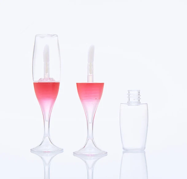 8ml unique transparent wine glass lip gloss empty bottle