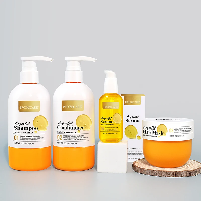 Custom Luxury Herbal Organic Argan Oil Hair Care Sets Shampoo and Conditioner Wholesale