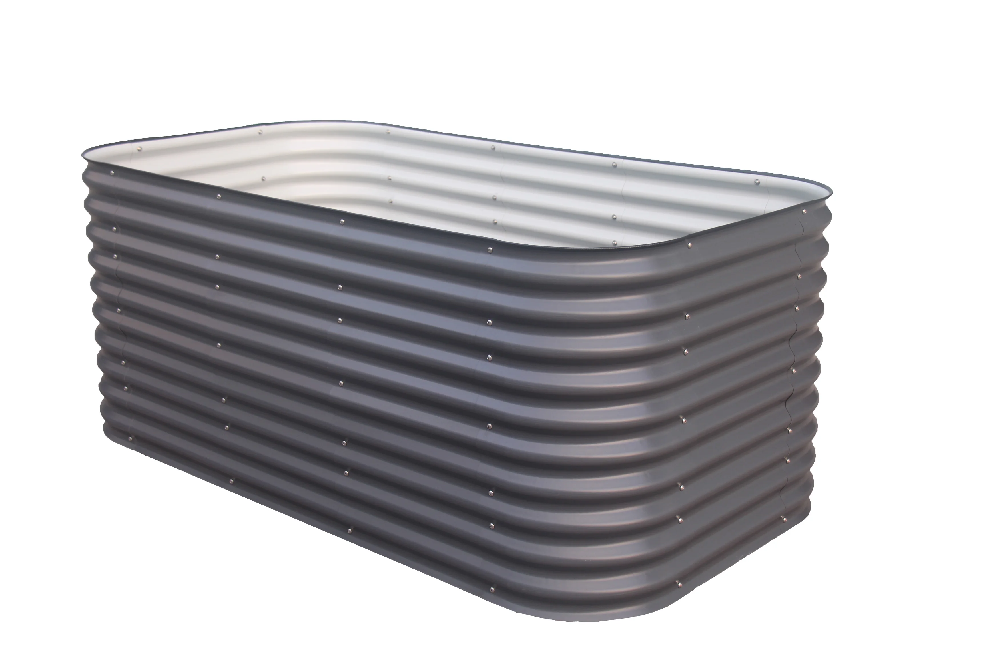 Ivory(Pearl White) Aluzinc Coated Modular Metal Raised Garden Bed Stainless Steel Planter Box 32' Tall