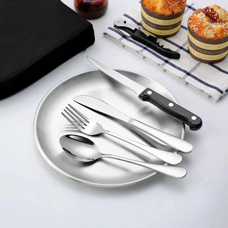 Outdoor Camping Portable Cutlery Set Stainless Steel Knife fork spoon Travel Flatware Utensils Set
