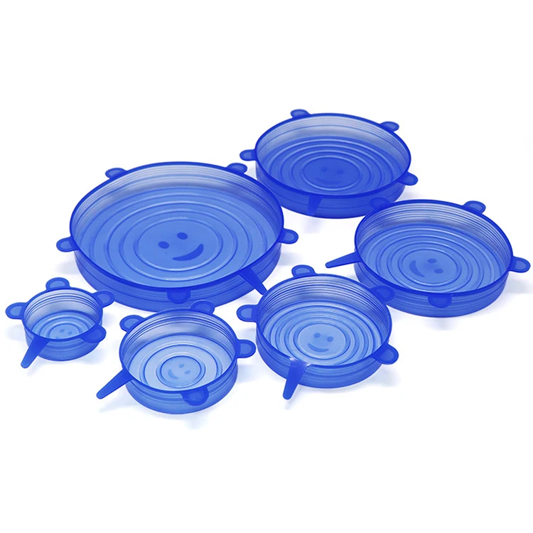 Wholesale food grade reusable silicone stretch lids cover universal silicone food wrap