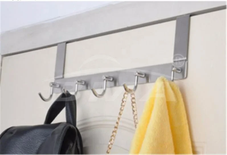 heavy duty steel kids cloth hanging kitchen over the door 5 hooks hanger over door hook