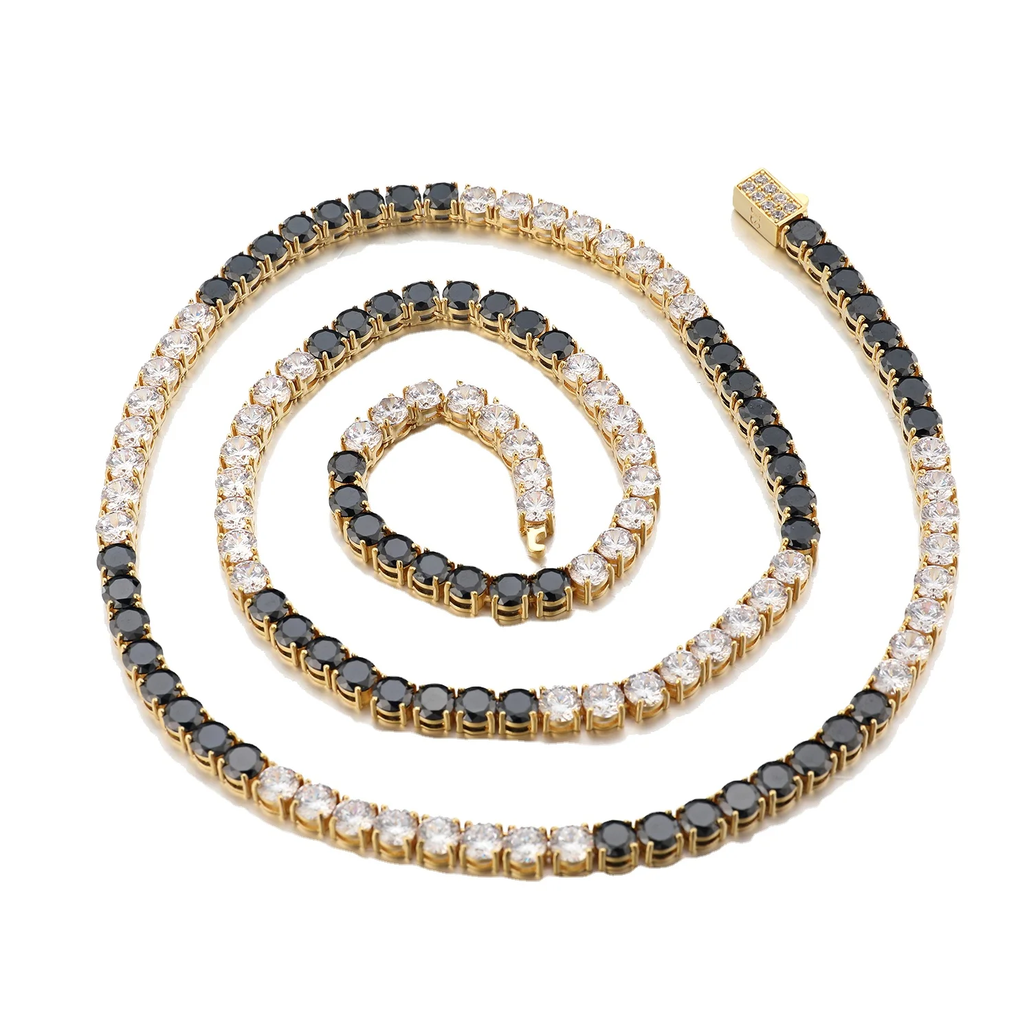 Jasen jewelry factory wholesale 925 silver sterling single stone zircon tennis chain necklace for woman man