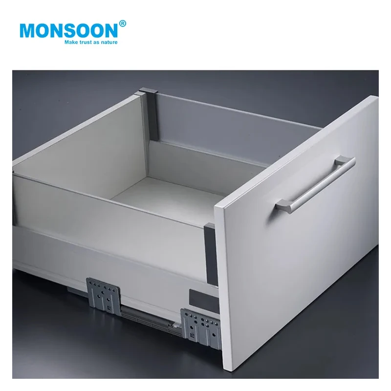Double Wall Soft Closing Metal Legrabox Drawer Slide System Rail Heavy Duty Drawer Slide Rail