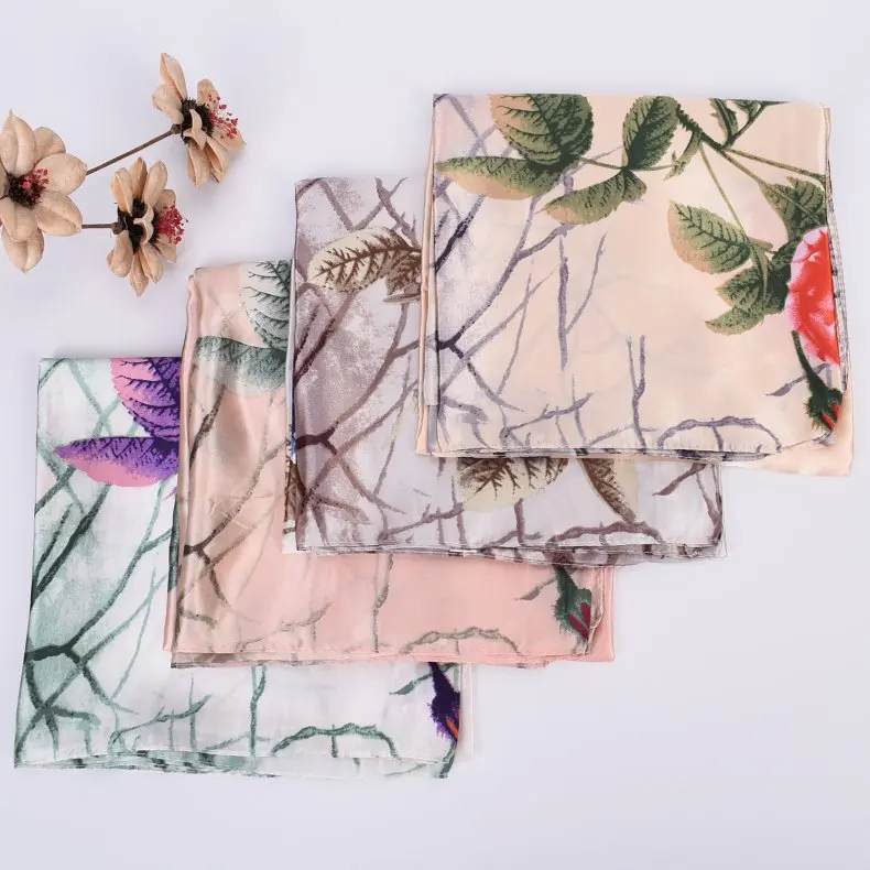 Autumn and winter hot sale silk scarf 90cm printed pattern silk scarf large square