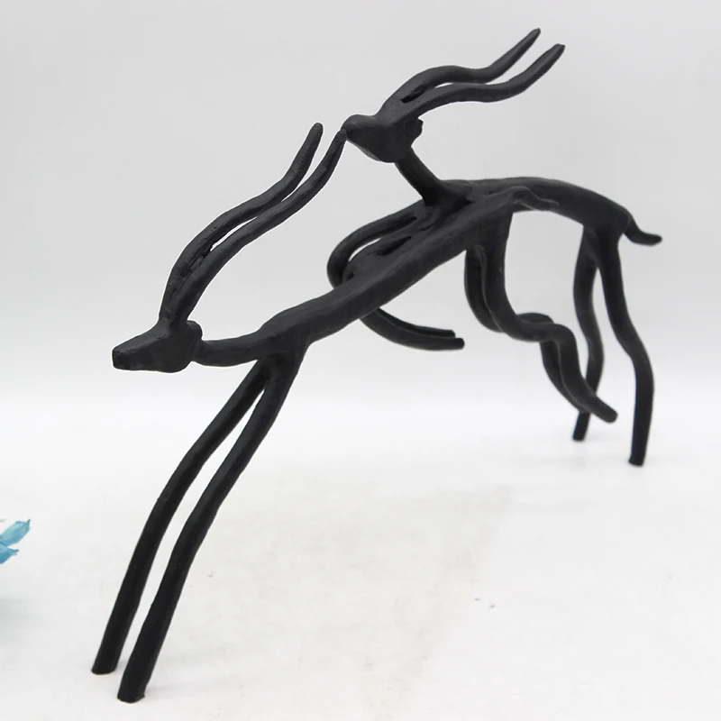 Factory selling two deer sculpture ornaments home decoration crafts office animal statues retro simplicity