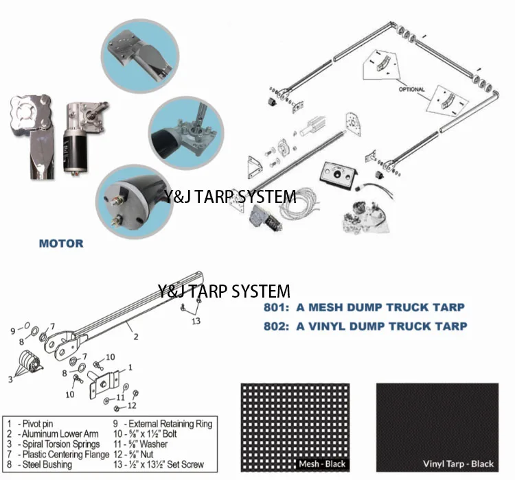 dump truck tarpaulin flash cover system