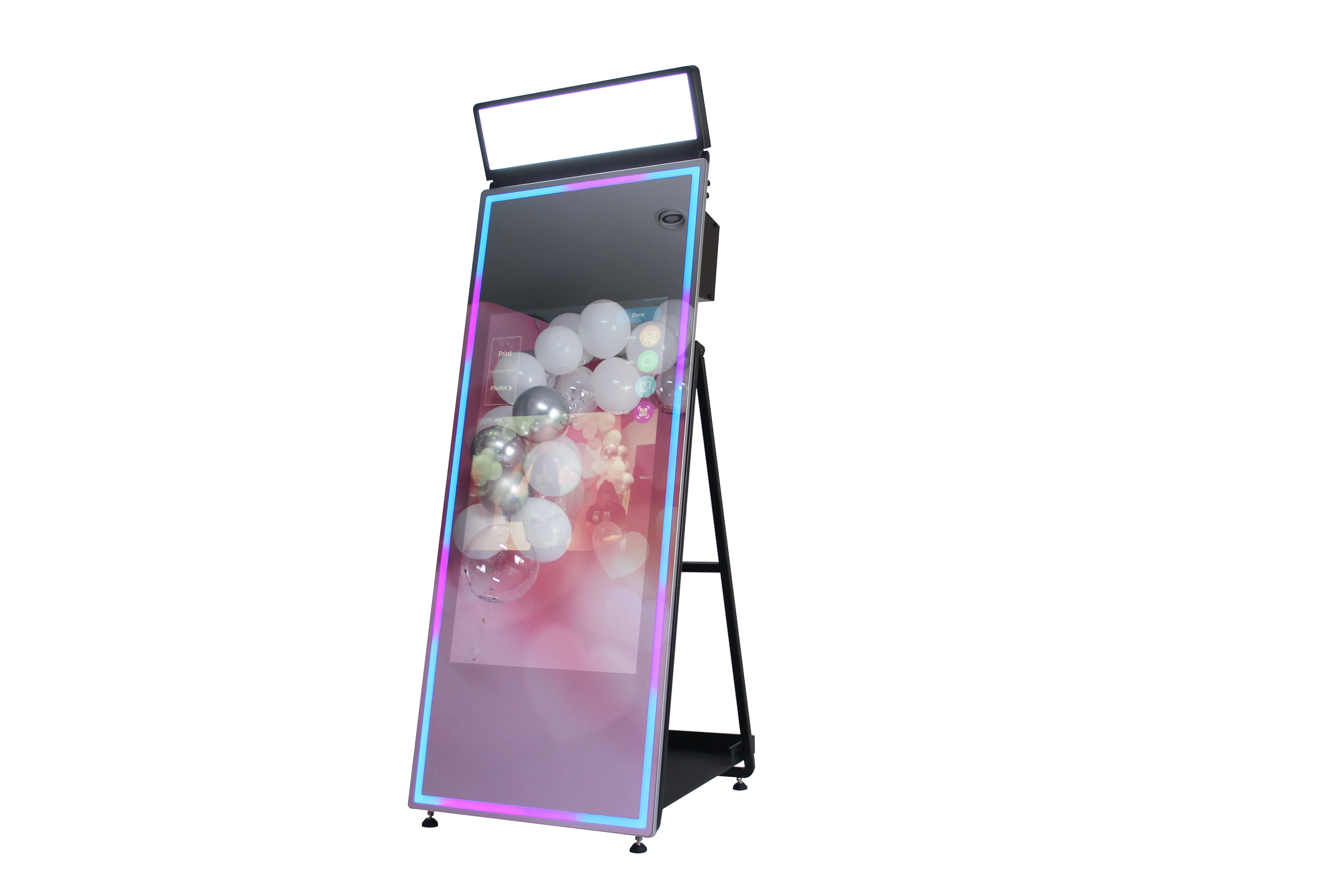 Wedding Beauty Pic Foldable 72 Inch Large HD Mirror Photobooth with 43 Inch Touch Screen and RGB Lights