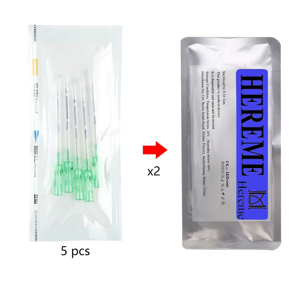 Factory Supply Disposable 19g 21g 100mm Pdo Pcl Thread Double Needle Cog