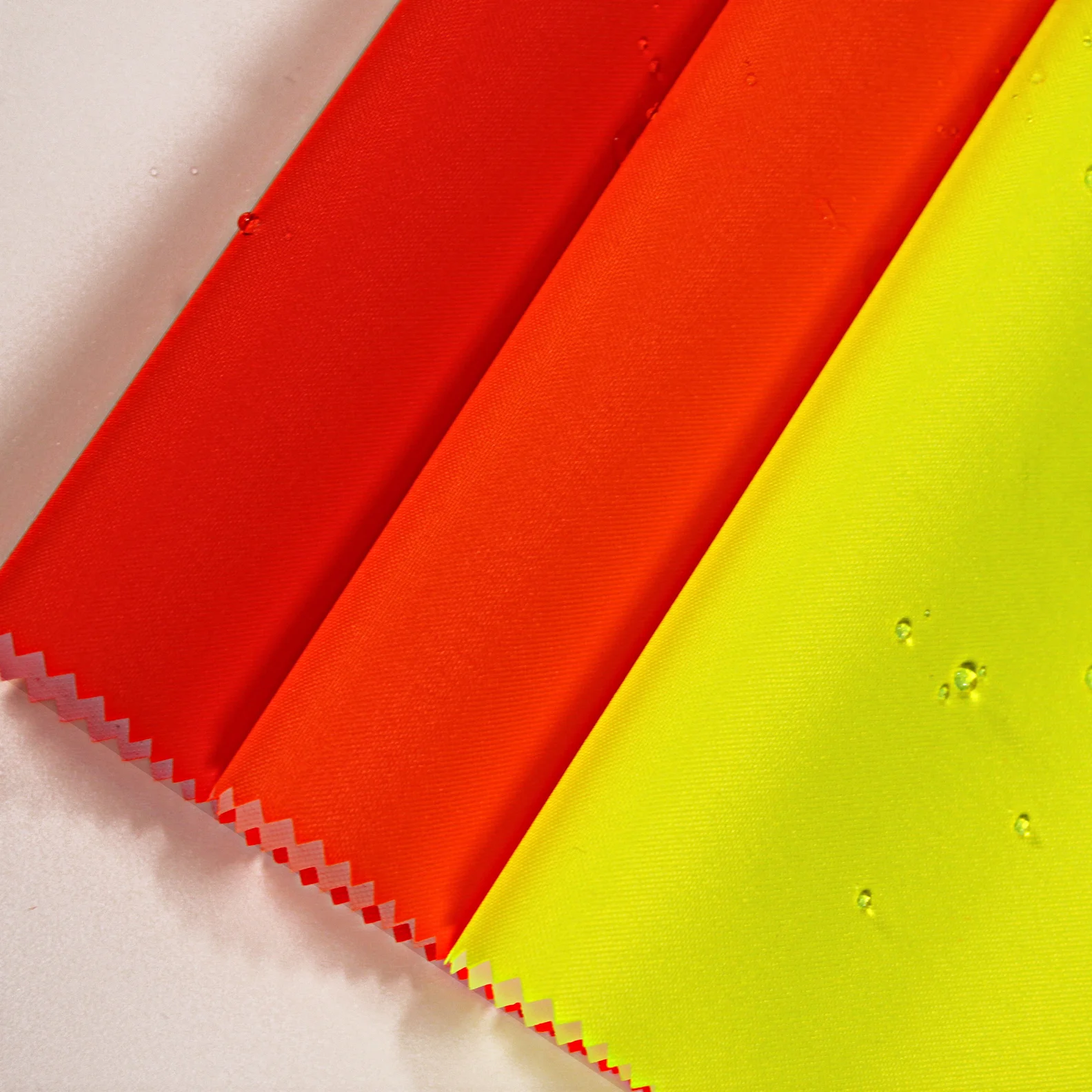 300D fluorescent water proof Oxford fabric with PU coating 180gsm fabric uniforms EN343 highest standard