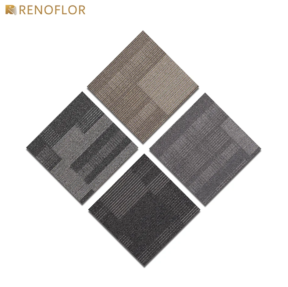 Customized  Hotel Office Commercial Flooring Used 50x50 Polypropylene Fiber PVC Back Squares Carpet Tiles