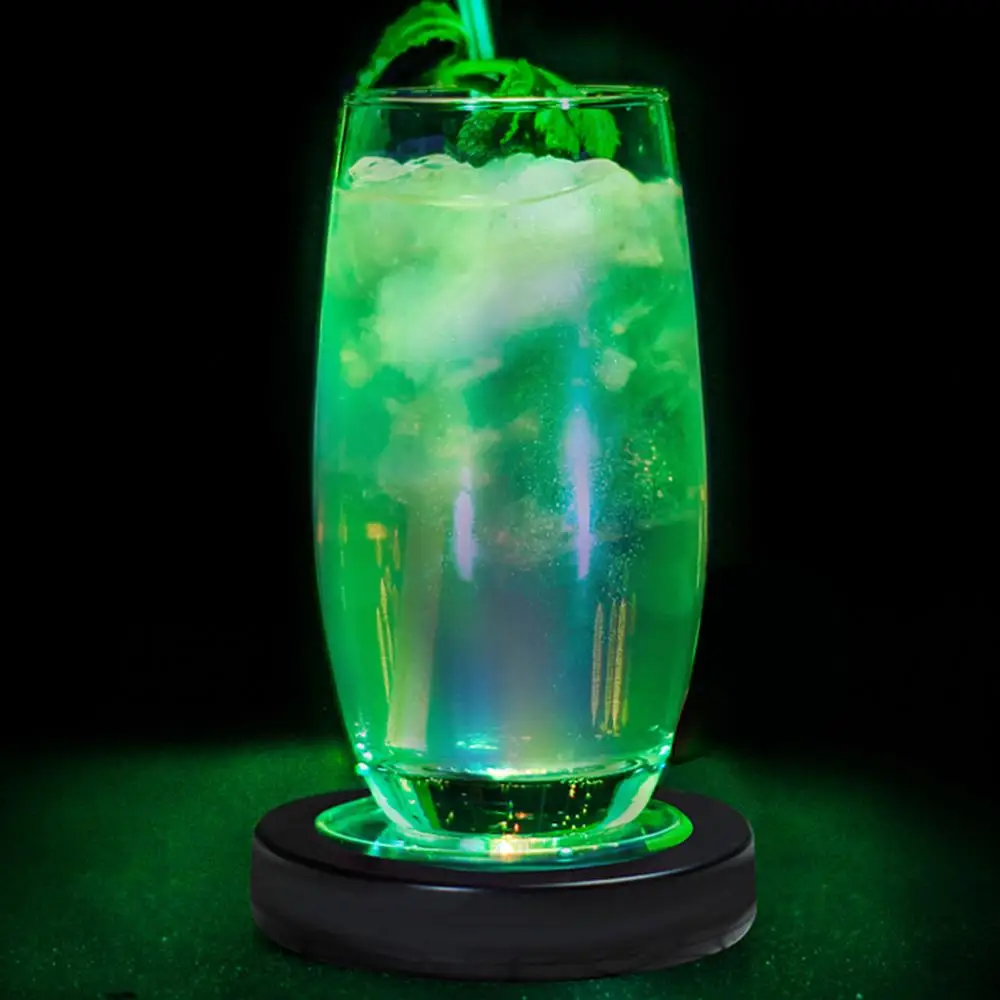 Mini LED Coaster Glow Bottle Light Stickers Bright Xmas Nightclub Bar Party Vase Decoration LED Glorifier Drink Cup