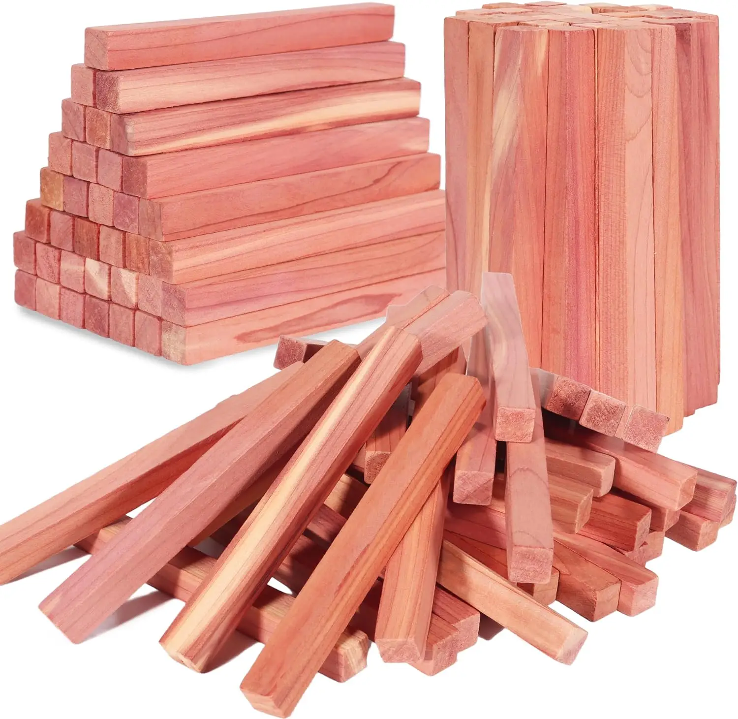 202405 Cedar Sticks, 100% Aromatic Red Cedar Blocks for Closet Storage, Closets Drawers