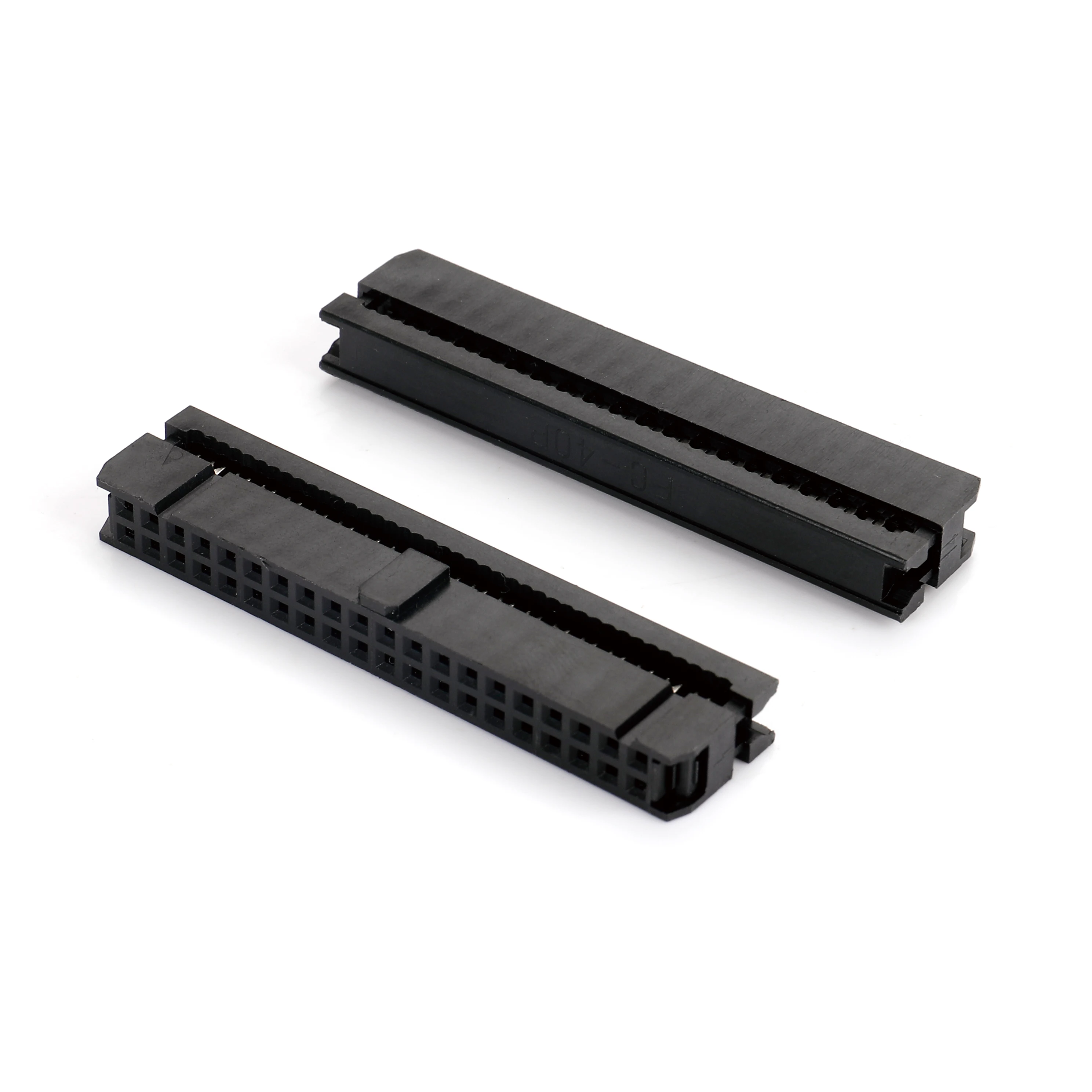 connector hembra idc 40 pin 2.54mm pitch flat ribbon cable connectors rectangular 254mm black AMP 1658621-3