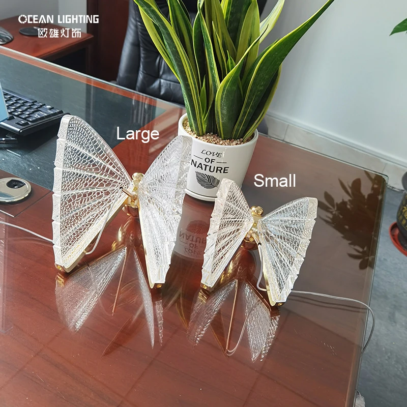 Decorative Luxury Ceiling Hanging Pendant Lighting Hotel Kitchen Fixture Lamp Butterfly Shape Modern LED Chandelier