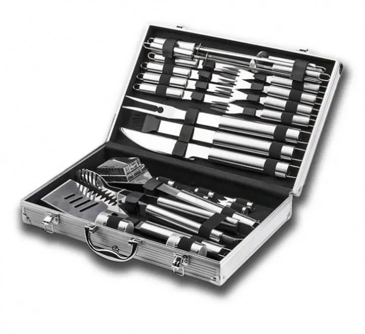 Amazon 22 PCS BBQ Grill Accessories Tool Set- Premium Stainless Steel with Oxford Cloth Case TOOLS Metal Tool Sets Not Coated