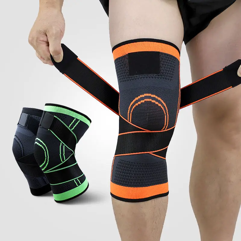 Strap compression knee pad fabric nylon multi size knee support