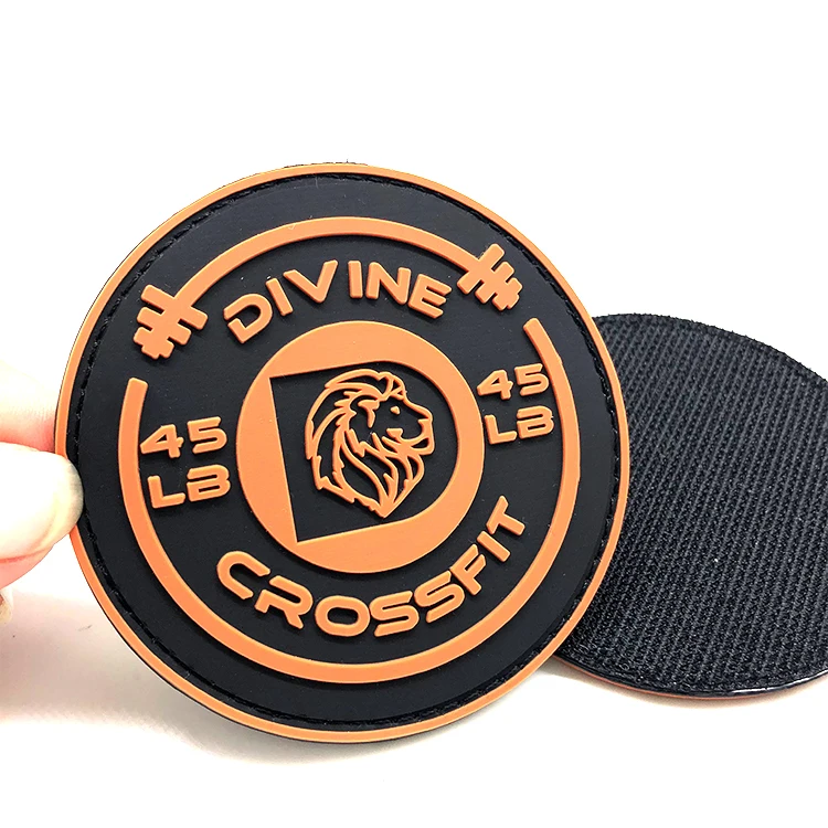 Good Quality Custom Animal Logo PVC Rubber Label Embossed Rubber Patch With Hook Backing