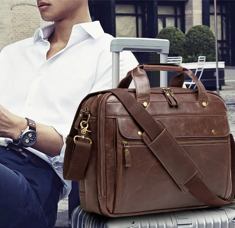 New Arrival Factory Custom Briefcase Shoulder Bags For Men Waterproof Business Laptop Bag Large Capacity Handbag