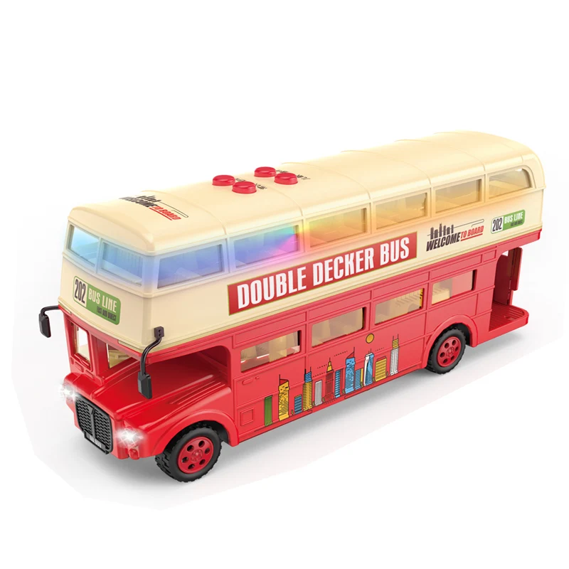 1/16 scale plastic toy double decker model diecast toy vehicles bus