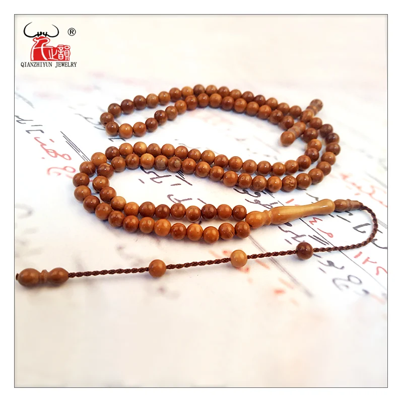 MSL-103 Handmade High Quality Rosary Bead 99 Prayer Beads Natural Palm Fruit Kuka Tasbih Bracelet 5-9mm 99 Round bead