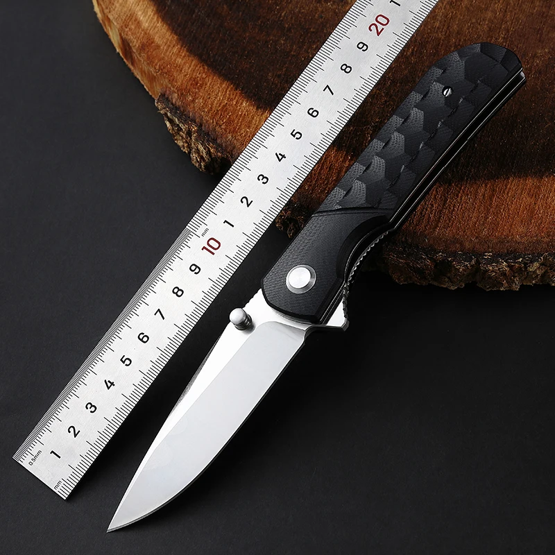 Free Sample 8.5In Factory Popular Big Size D2 Steel Blade Black Color G10 Handle Folding Hunting Survival Camping Knife Blanks