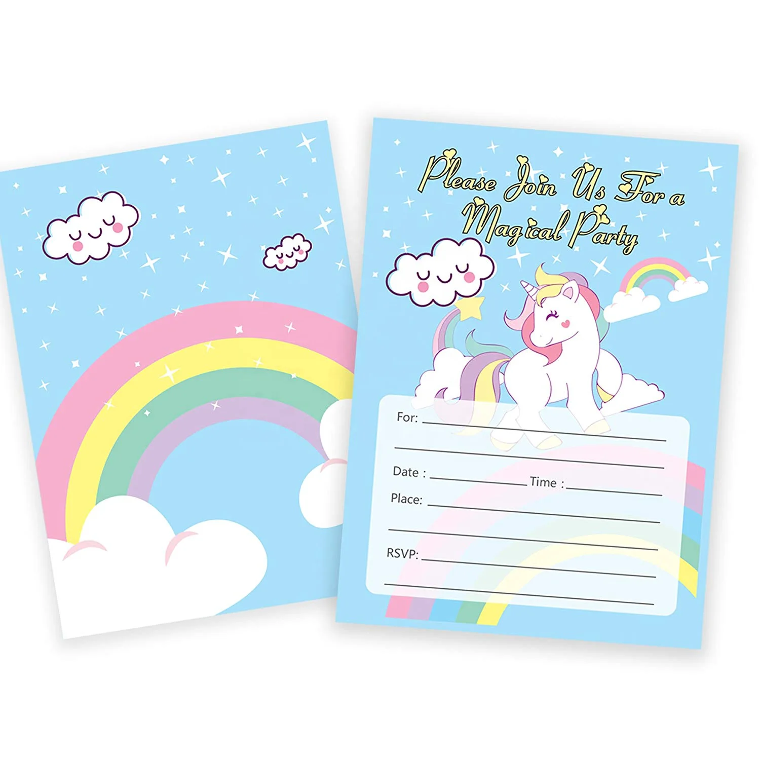 Unicorn Birthday Invitation Cards Envelopes Party Supplies Paper Wedding Card Design for Baby Shower Kids Party Event