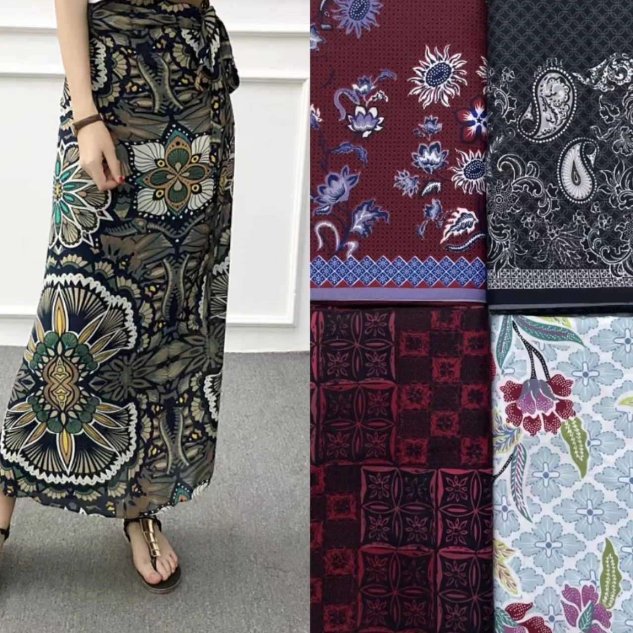 factory cheapest batik indonesia customized print sarong fabric thai sarung dress fabric straight lungi skirt