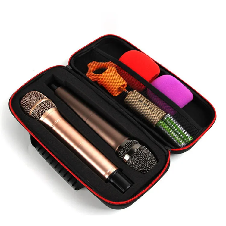 Single/ Dual Wireless Microphone Case Foam Custom Bag Tote Storage Pouch Shell 1/2 Eva Travel Headphone