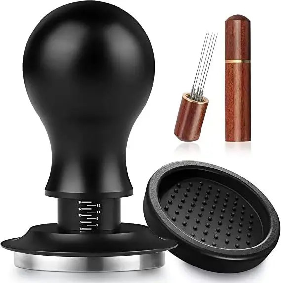 Barista Tools Constant pressure Automatic Adjustable Height Tamper 51mm 53mm 58mm Espresso Force Coffee Tamper with Clear Scale