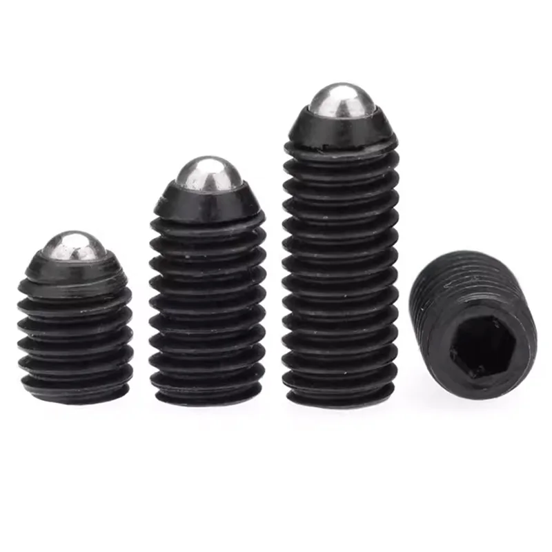 Black Oxide Slotted Head Steel Ball Plunger Inner Hexagon Fastener Factory Low MOQ
