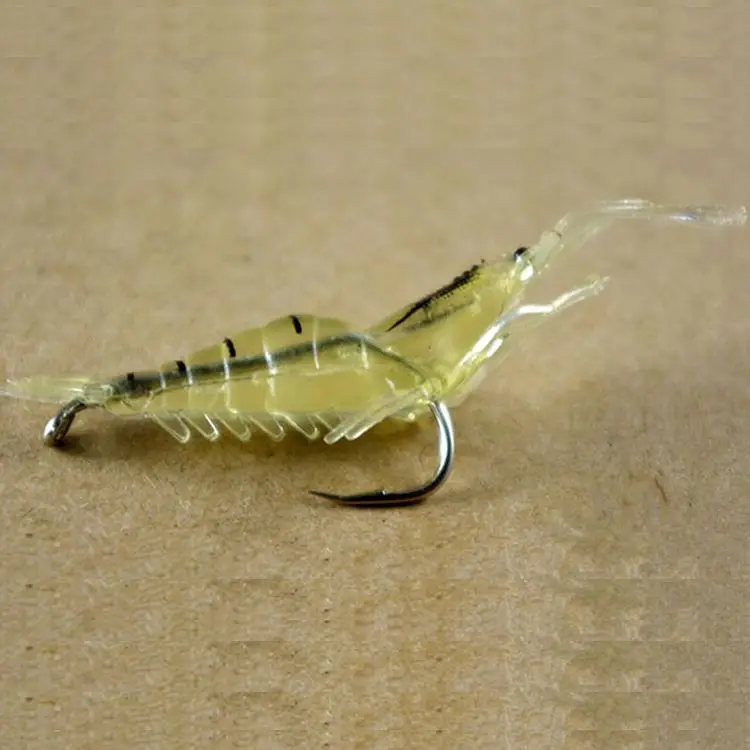 ZHUO RUN Free samples 4cm/1.3g with hook soft shrimp simulation soft insect shrimp  bait soft swim bait shrimp lures