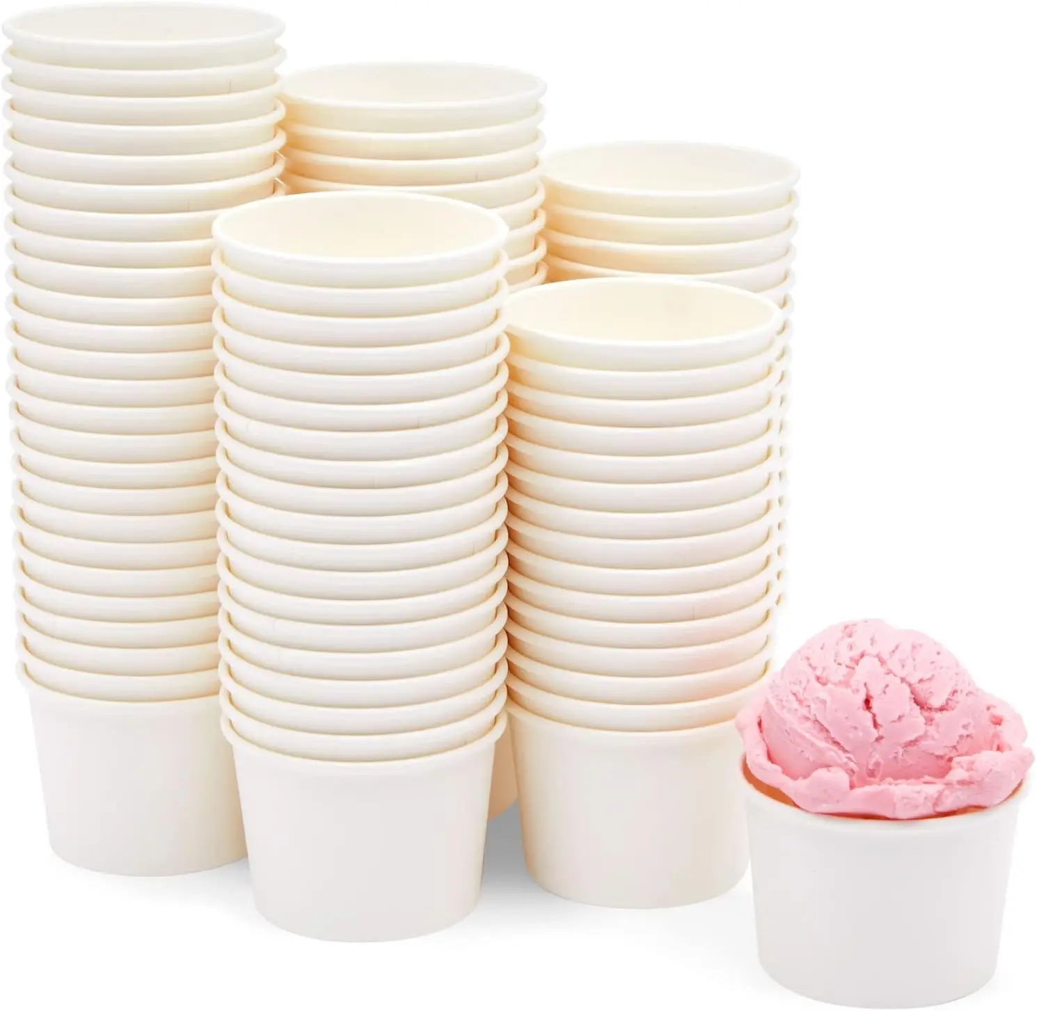 Custom Logo Printed Ice Cream Cup Single Wall Frozen Yogurt Gelato Bowls 5oz-20oz Disposable Paper Ice Cream Containers