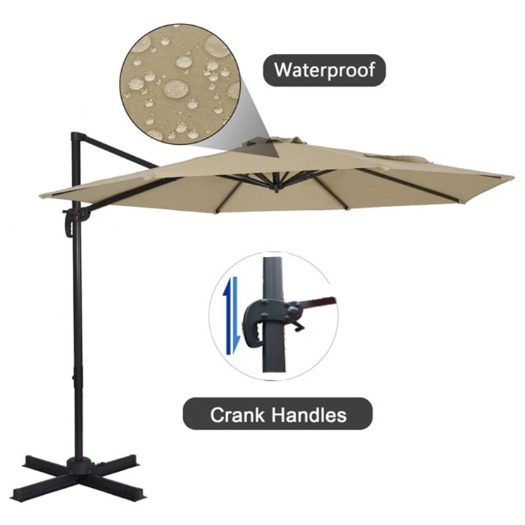 Uplion patio side cantilever Parasol fancy parasols Outdoor Market Umbrella Fold Garden heavy duty big Rome Umbrella