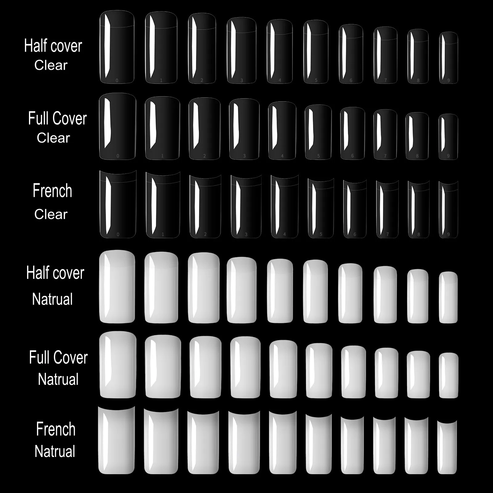 100pcs Half French False Nail Art Tips Acrylic UV Gel Manicure Tip Nail French Nail Piece Finished DIY Artificial Tips