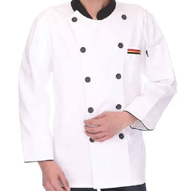 
White Fitted chef kitchen uniform coat 