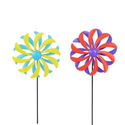 New Arrival Hot Sell Garden Rainbow Plastic Windmill Kids Toy Pinwheels