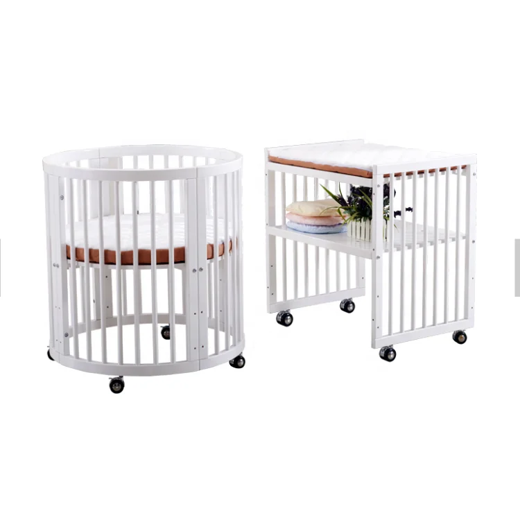 
Round Oval Convertible Baby Cribs Cots 