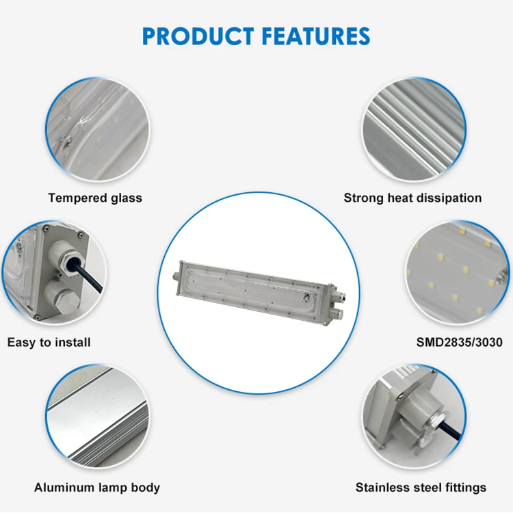 New Arrival Explosion-Proof Light Ip65 Factory 50w 100w 200w SMD Explosion Proof Led Linear Light