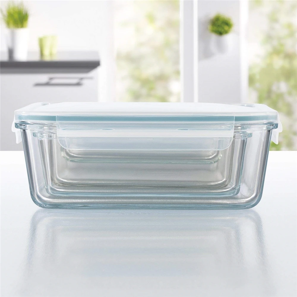crytal lunch storage grade oven and microwave safe glass food containers