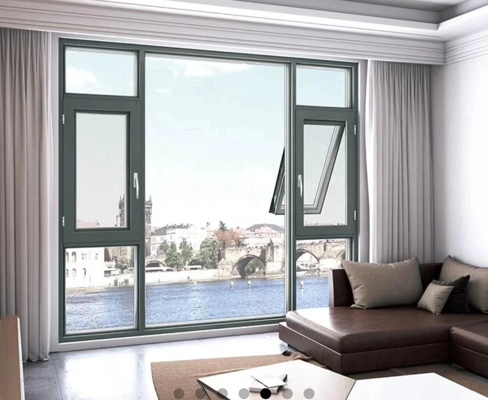 
aluminum french glass round security sound proof triple glazed awning window design 